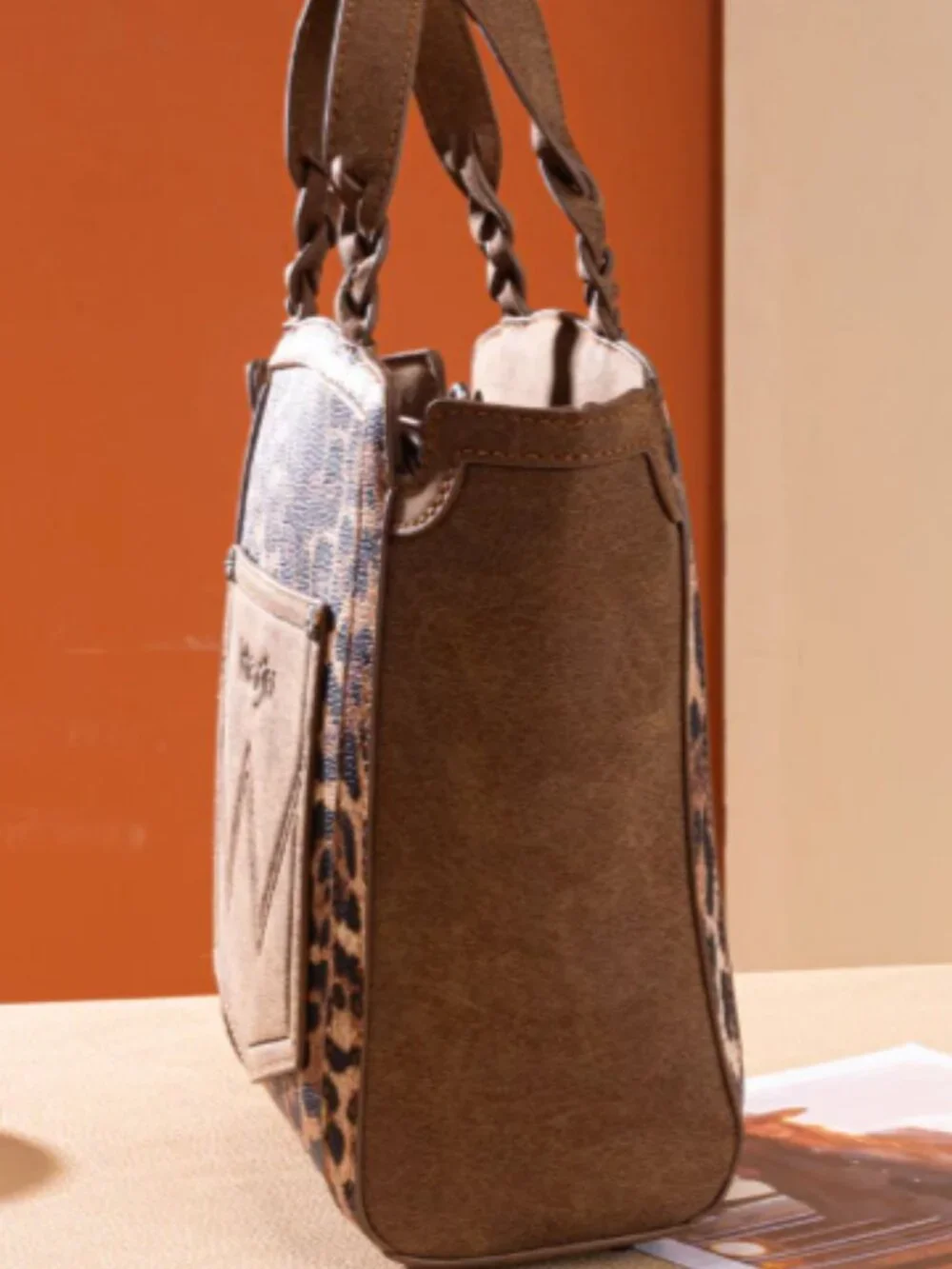 Wrangler Leopard Print Tote/Crossbody - Brown NWT